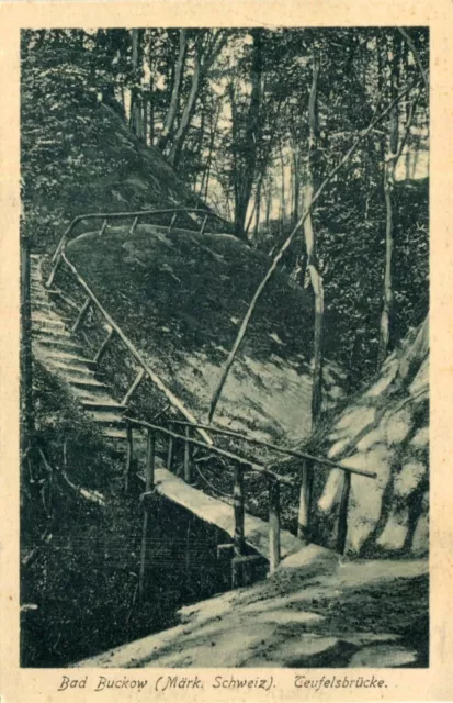 AK Bad Buckow ca. 1930 (?) Teufelsbrücke / Müncheberg Strausberg Neuhardenberg