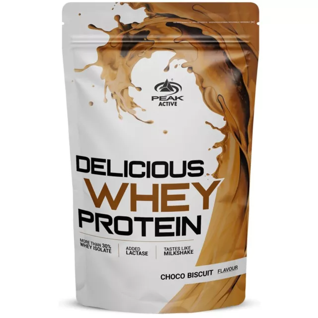 (23,90 EUR/kg) Peak Delicious Whey Protein 900g Beutel Eiweiß Pulver EAA BCAA