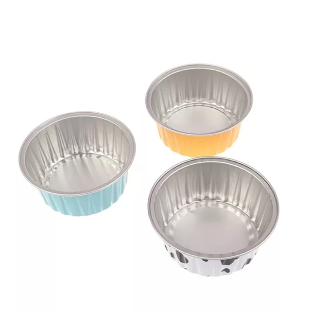 5 Pieces Reusable Aluminium Foil Tin Cup Pudding Cake Mould Baking Pastry Too St
