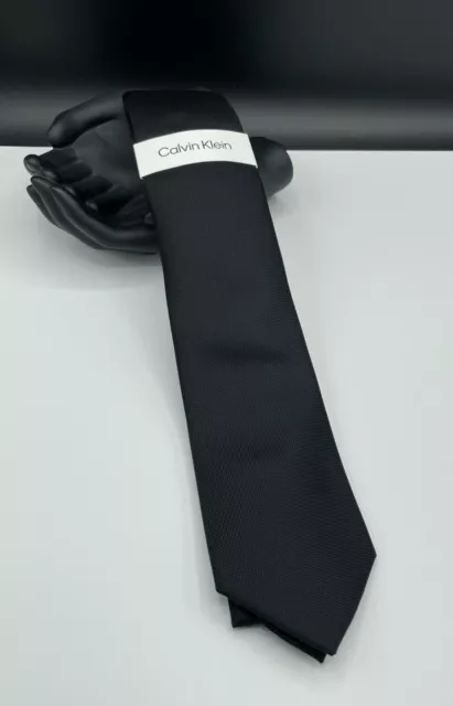 Calvin Klein Men's Silk Blend Tie ~ BLACK ~Micro Texture ~ MSRP: $69.50 2