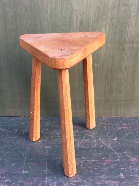 Vintage Waterloo Elm 3 Leg Milking Stool, Made From Salisbury Cathedral Elms