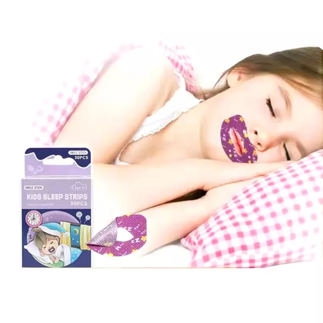30 piezas/caja de pegatinas antirronquidos para niños adultos sueño nocturno respiración labial nariz