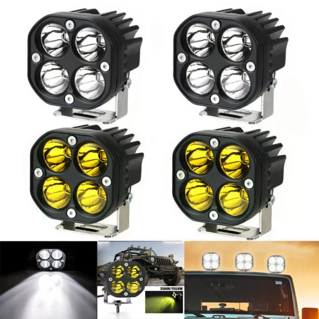 4X 3inch 40W LED Work Light Spot Flood Cube Pods Bar Driving Fog Lamp Offroad