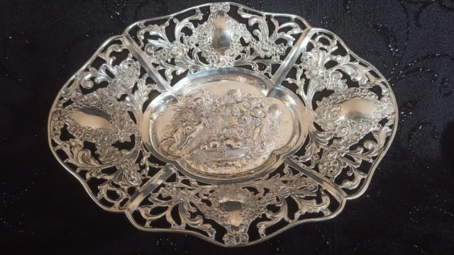 Ornate Silver Continental open basket