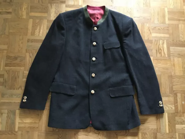 GÖSSL Janker Sakko Trachtenjacke Herren Gr. 48 Wolle grau