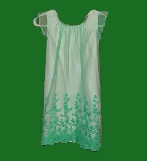 Cherokee Girls Ss Embroidered Dress Sz 10/12 Nwt