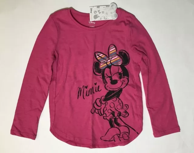 Disney Jumping Beans Minnie Mouse Long Sleeve Pink Shirt -Girls 5 NEW