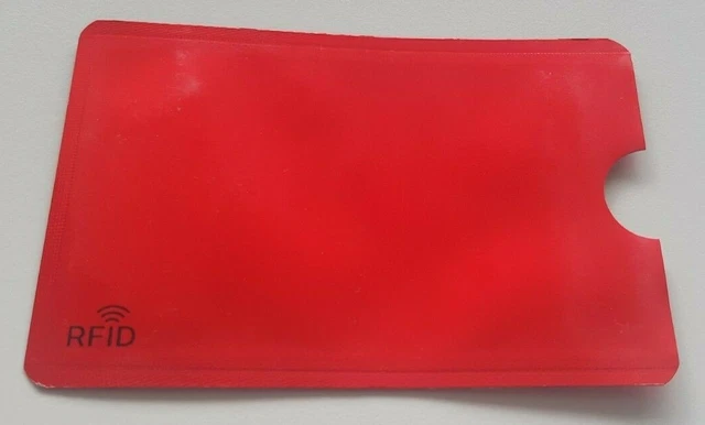 10 x RFID Blocking Sleeves NFC Anti Scan ID Credit Card Holder Case, Red