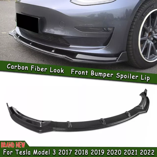 Carbon Fiber Look Front Bumper Body Kit Spoiler For 2017-2022 Tesla Model 3 MO