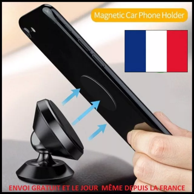 Support Magnetique Rotule 360° Porte Telephone Voiture Smartphone Gps Phone Mp3