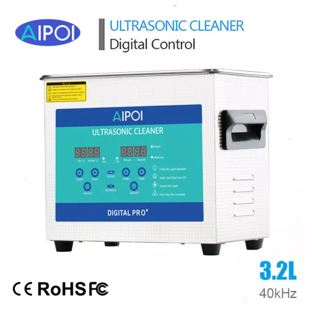 Ultrasonic Cleaner 3.2L Liter Stainless Steel Industry Heated Heater w/Timer US