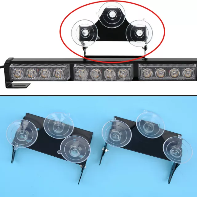 2xBracket w/Suction Cups Fit For 52023 Strobe Traffic Advisor COB LED Light Bar