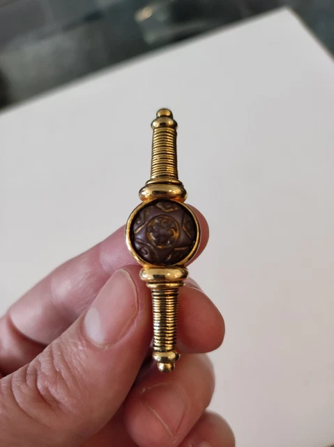 Broche Vintage Plaquée Or Jaune Avec Perles - Signée Excellence #K22 - Occasion - Bijou Ancien