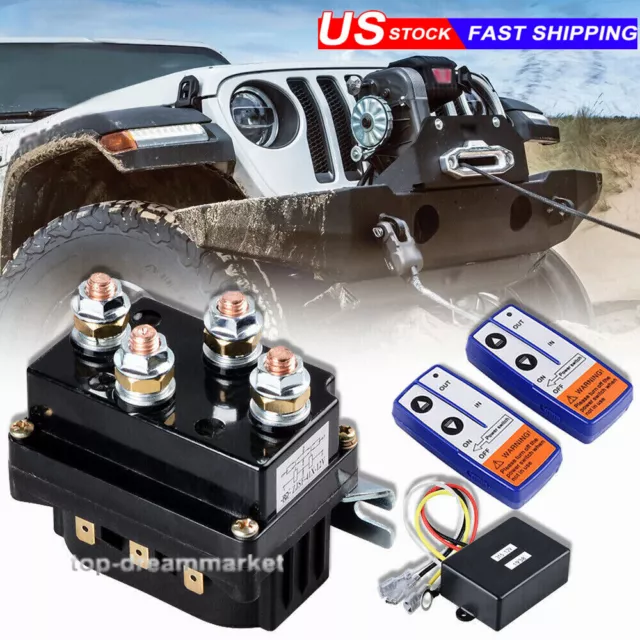 12V 500A Electric Winch Solenoid Relay For 8000lb-12000lb Winch Remote Control