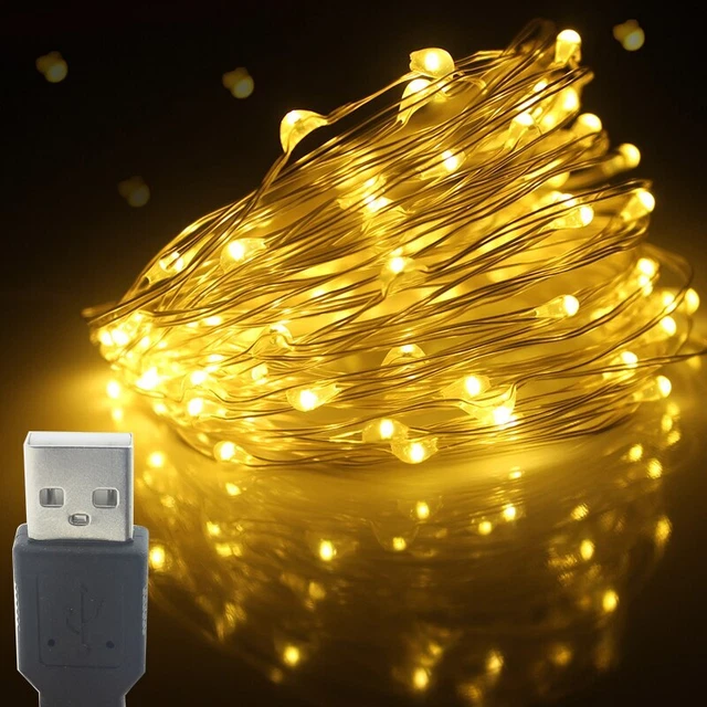 5/10/20M LED Copper Wire String Lights USB Fairy Light Garland for Party Wedding