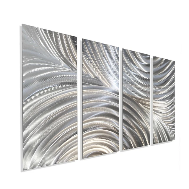 METAL WALL ART Modern Art Wall Sculpture Silver Home ,Office Decor Jon