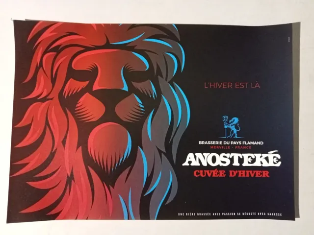 AFFICHE 29.7x42cm - New!  ANOSTEKE Cuvée d'Hiver - Br. du Pays Flamand / France