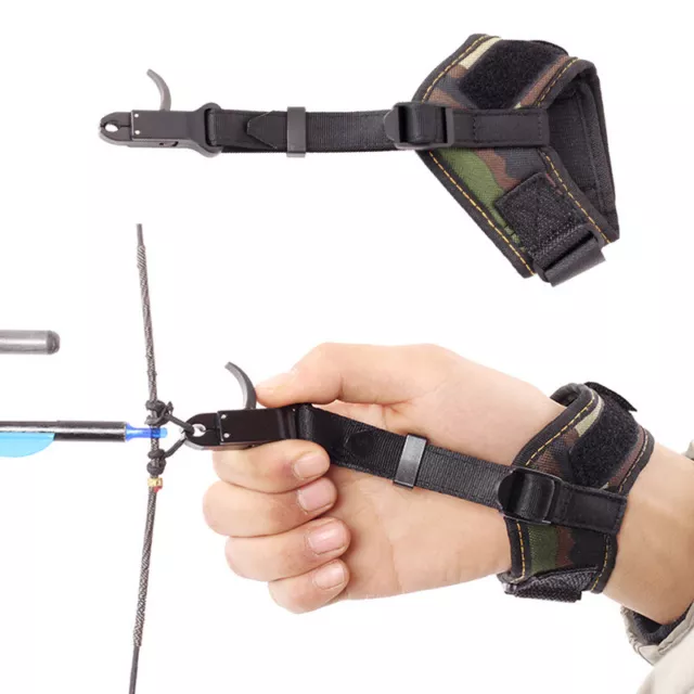 Adjustable Archery Wrist Release Aid Trigger Strap Caliper Compound Bow Hunting