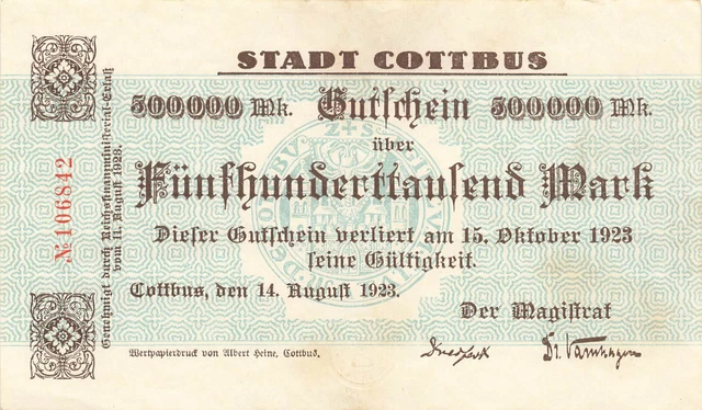 Cottbus - City - 500 Tausend Mark