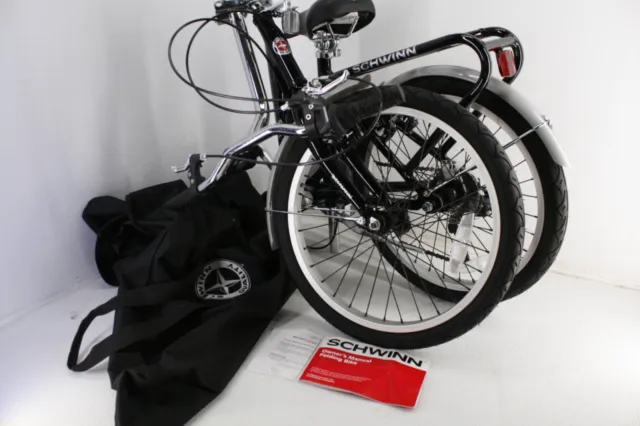 Schwinn S2280B Adult Folding Bike 20 inch Wheels 7 Speed Drivetrain Carry Rack