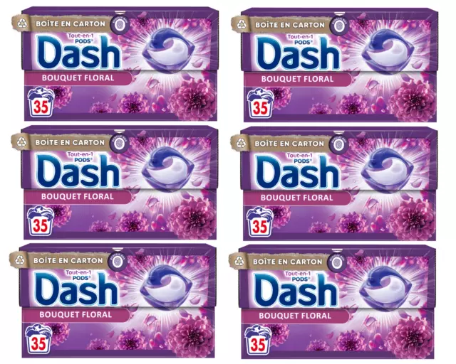 105 Capsules DASH "Bouquet Floral" 5X Pack Lessive Lavage Lot Doses Pods + Lenor