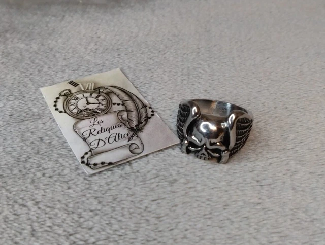 Bague Gothique Homme Acier SQUELETTE DÉTAILS