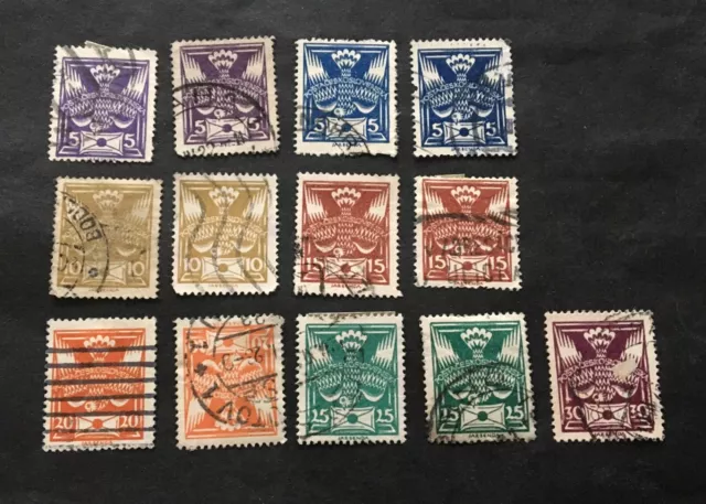 Czechoslovakia Ceskoslovensko 1920-1925 - 13 used stamps with Michel No. 169