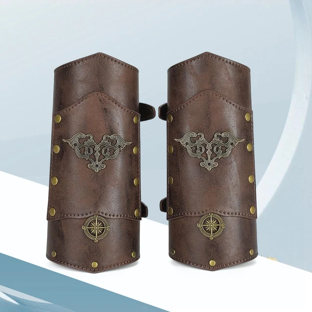 Lot de 2 protège-bras en similicuir pour costume de scène Cosplay