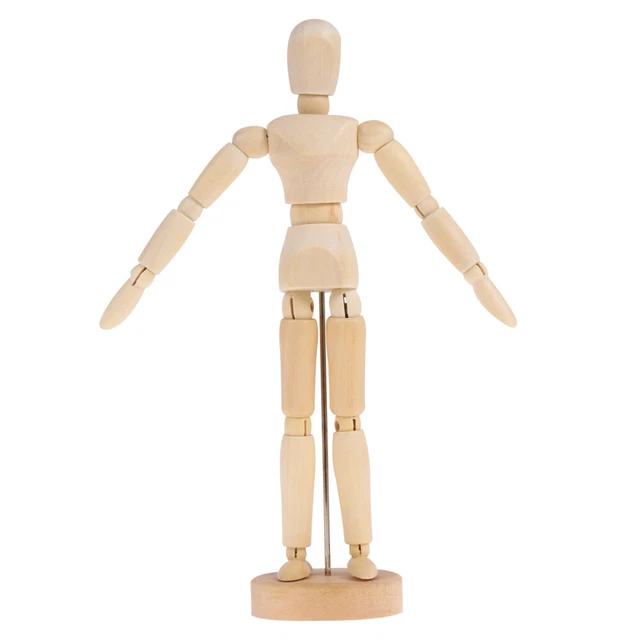 WOODEN BAMBOO MOVABLE Joint Puppet Model Drawing Figure Mannequin ...