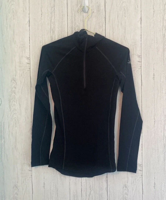NWT- Icebreaker Merino Wool 150 Zone Half Zip Top in Black Women's Size XS