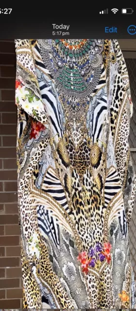 NEW WITHOUT TAG MAXI Silk ISLAND KAFTAN OS