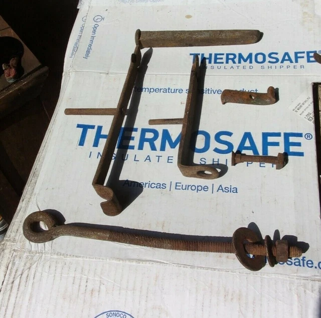  Lot Hand Made Farm Antique Barn Hardware.slide Latch, Eye Bolt, Wall Hook, Ext.