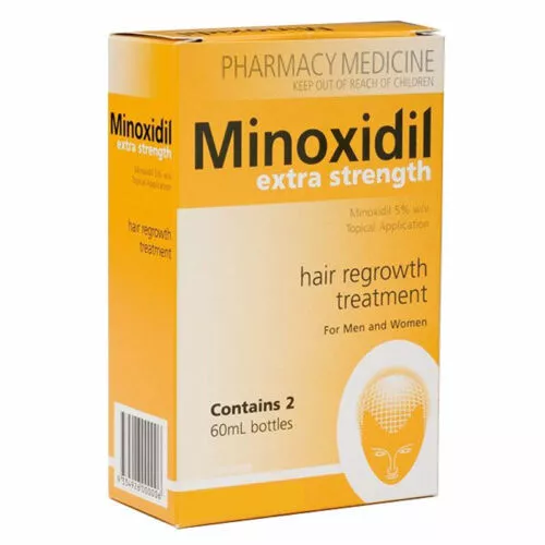 Minoxidil 5% Extra Strength Hair Regrowth Treatment 2 x 60mL "EXP 07/25"