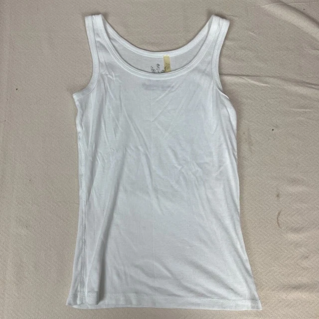 Twisted Heart Womens Tank Top White Sleeveless Sheer Embellished Angel Wings S