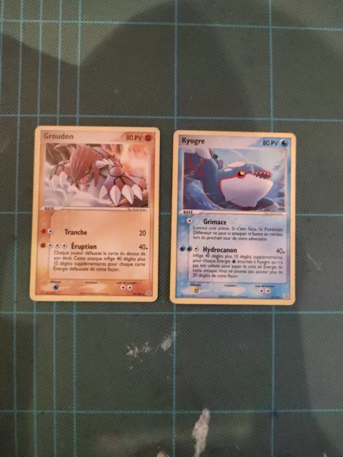 CARTE POKEMON - kyogre et Groudon . EX EMERAUDE. Fr rare