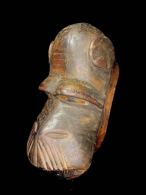 MASCHERA FACCIA SCIMMIA AFRICANA antica vintage in legno intagliato a mano...