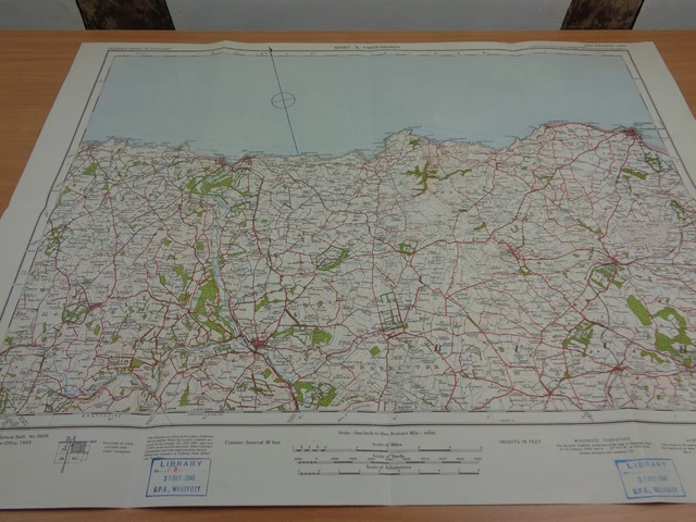 WW2 map "BANFF & FRASERBURGH" with SECRET ROCKET BASE STAMP (V1 & V2 ROCKETS)