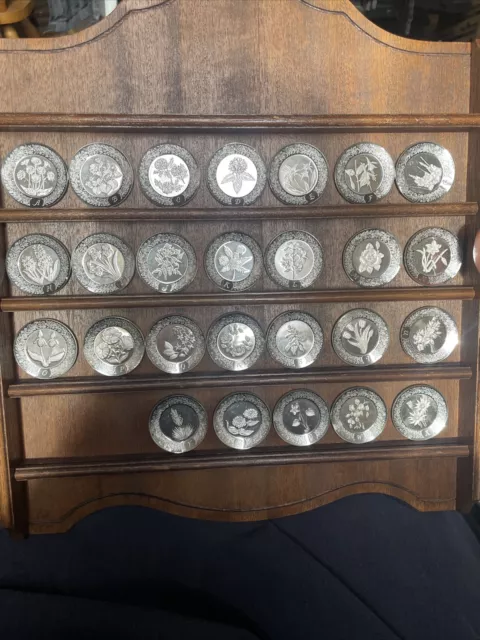Franklin Mint Sterling Silver Plates Full Alphabet Set
