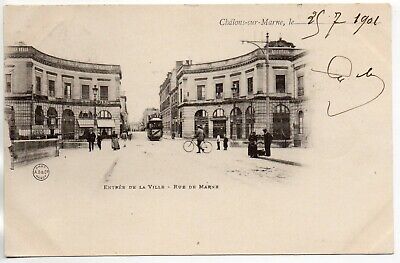 CHALONS SUR MARNE - Marne - CPA 51 - Tramway - Rue de Marne