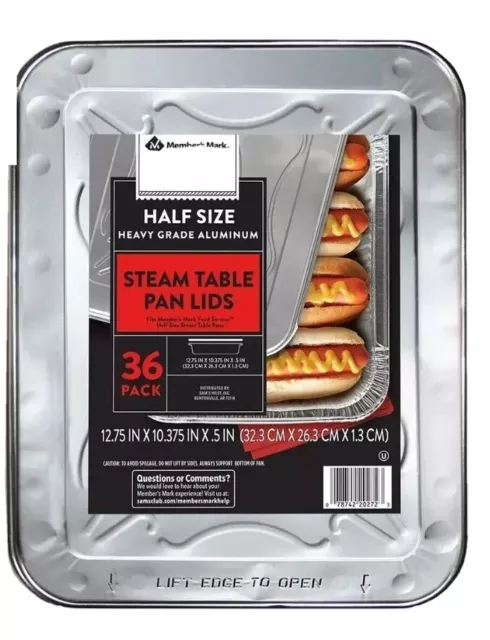 36 Foil LIDS 9x13 disposable half pan baking pan, roasting pan, lasagna pan LID