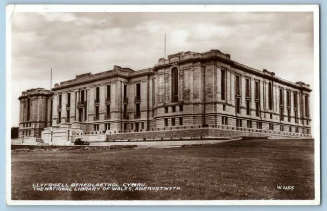 RPPC Postcard~ The National Library Of Wales~ Aberystwyth, Ceredigion, Wales