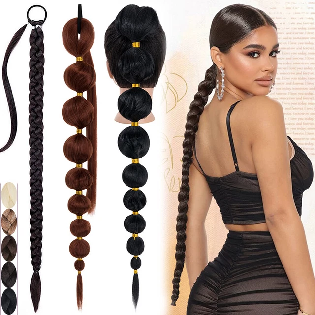Pezzo di capelli lichene nero wrap coda di cavallo estensione capelli extension