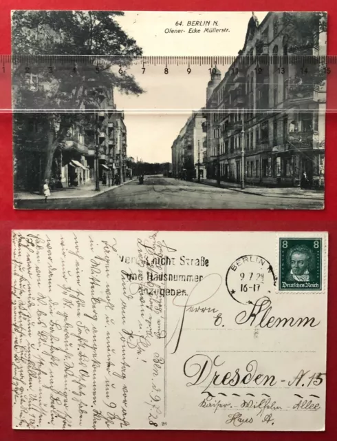 AK BERLIN 1928 Blick in die Ofener- Ecke Müllerstrasse   ( 94928