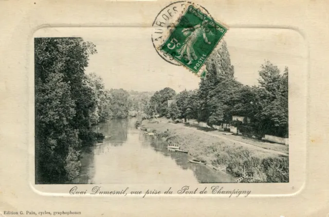 Carte Quai Daumesnil vue prise du Pont de CHAMPIGNY SUR MARNE
