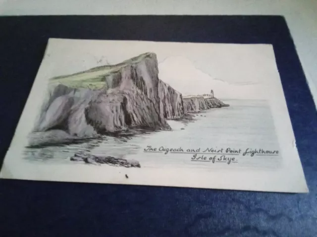 The Aigeach And Neist Point Lighthouse Postcard Good Condition Posted 1945