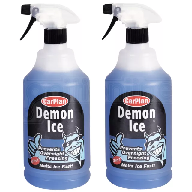 2 x De Icer Demon Ice Preventer & De-Icer Windscreen Freeze Winter 2in1 1L