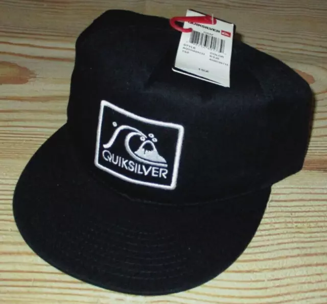 Mens Quiksilver Black Snapback Adjustable Hat Cap One Size