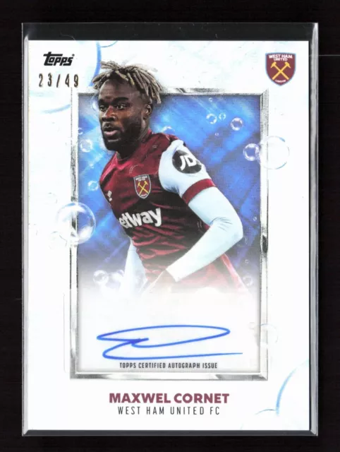 Maxwel Cornet /49 Auto 2023-24 Ensemble de l'équipe Topps West Ham United