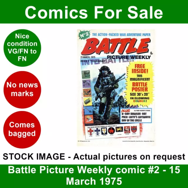 Battle Picture Weekly comic #2 - 15 March 1975 - Nice no writing - IPC