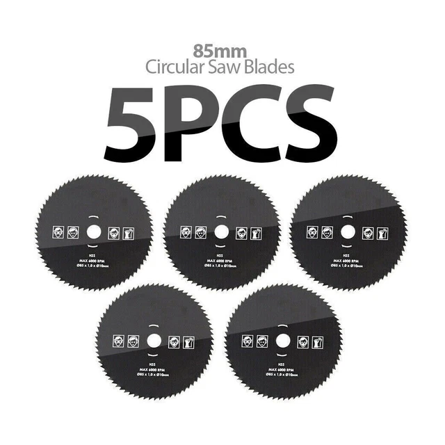 5PCS Circular Saw Blades/Disc 85mm x10/15mm HSS for Wood PVC fits Festool Makita